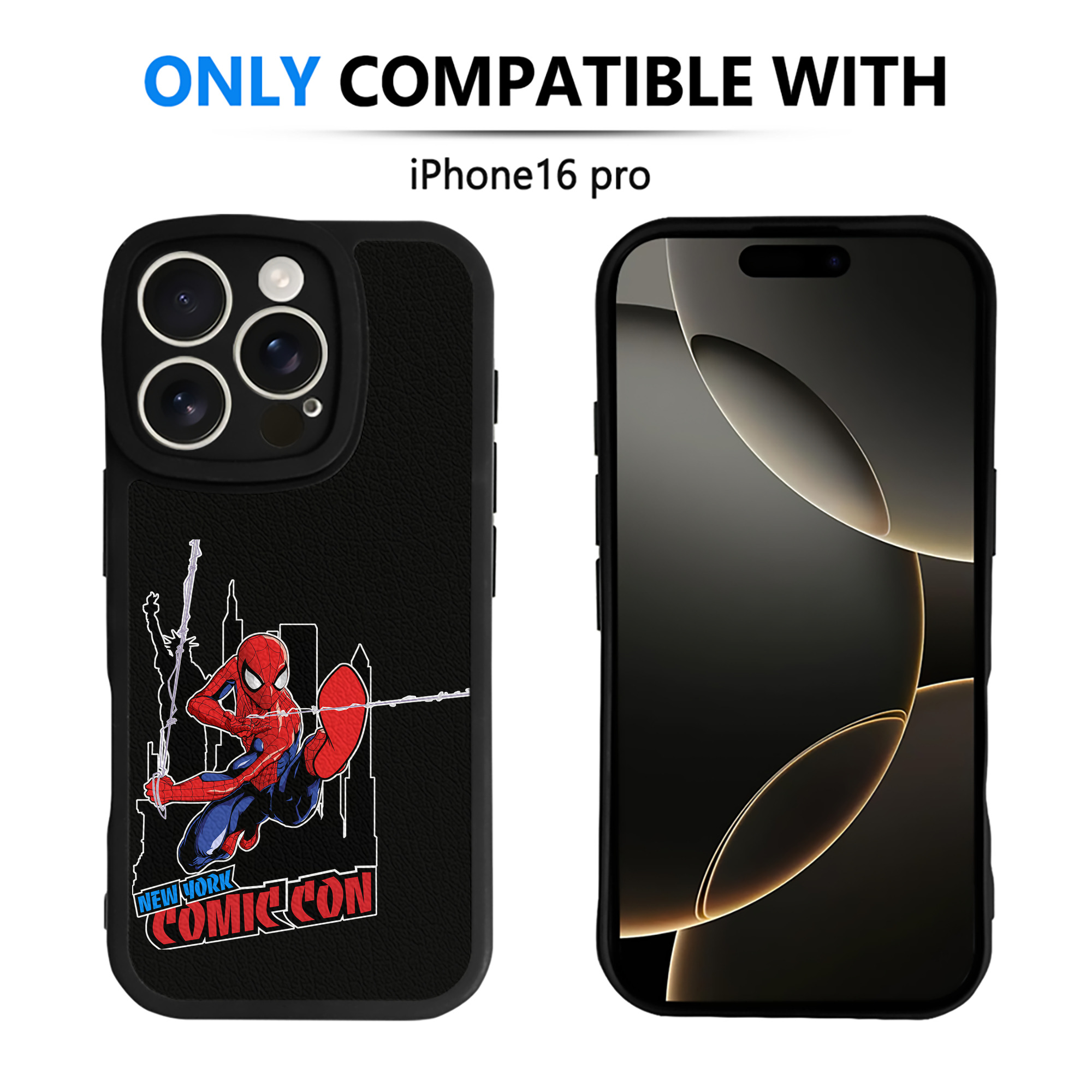 （画像用） Spider Man スパイダーマン 【iPhone 16シリーズ対応】シリコンスマホケース（レザー調） 材質：シリコン